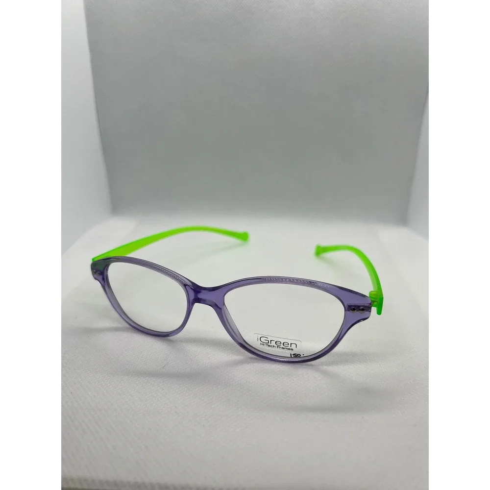 iGreen Kids Eyeglasses Frames Purple Green Lightweight Flexible‎ Size 43-15